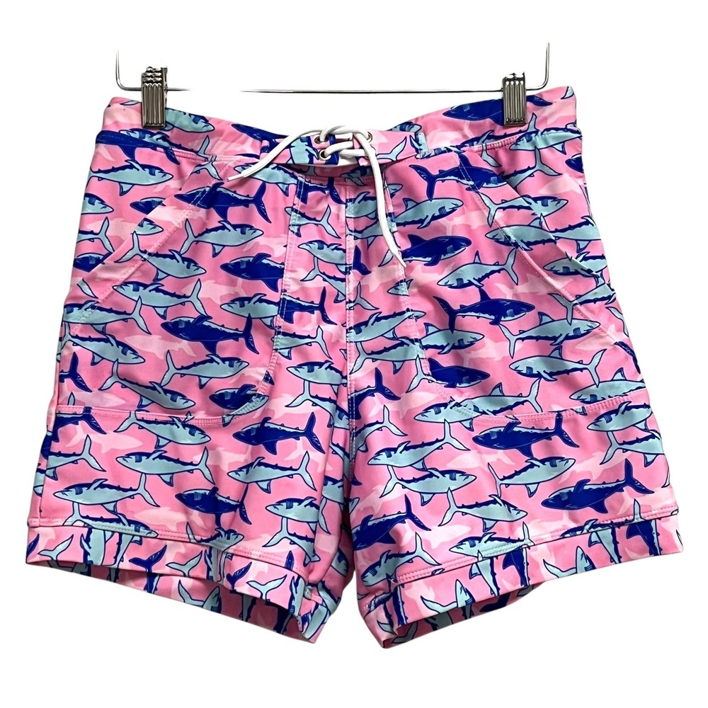 COOFANDY Swim Trunks Mens Large Pink Shark Camo Print Drawstring Shorts‎ Beach